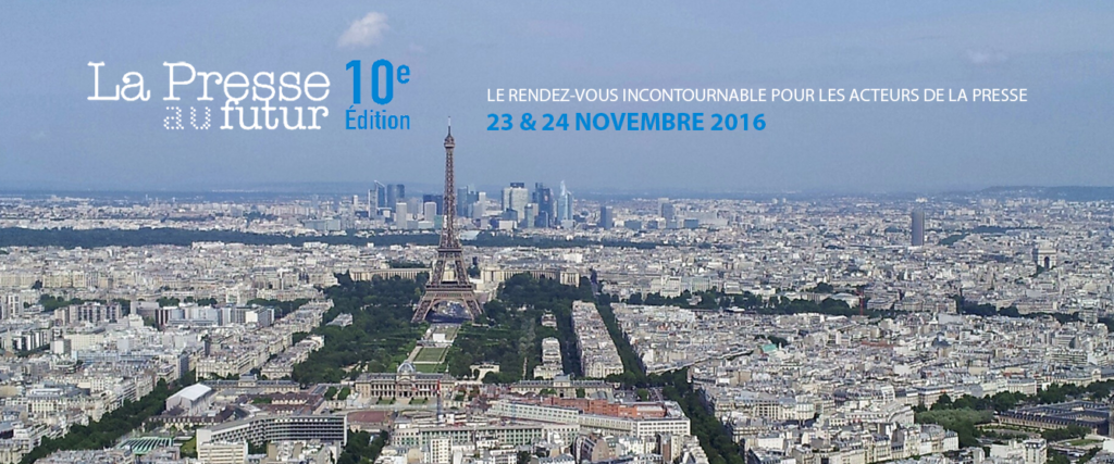 Photo of the Eiffel tower with description for  La Presse au Futur